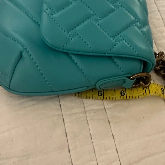 Kurt Geiger Turquoise Quilted Chain Shoulder Bag - Picture 11 of 12